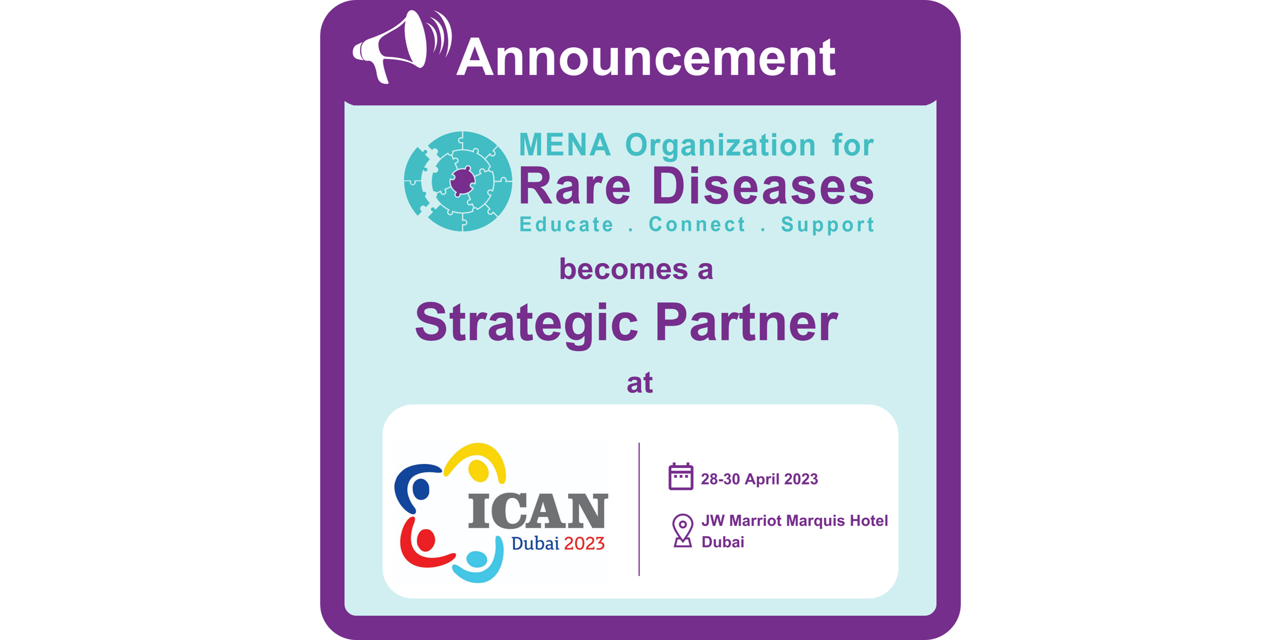 MENA Organization for Rare Diseases supports the ICAN Conference as a Strategic Partner